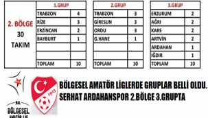 Bölgesel Amatör Ligde gruplar belli oldu