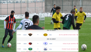 Ardahan amatör futbol liginde 4.hafta Programı