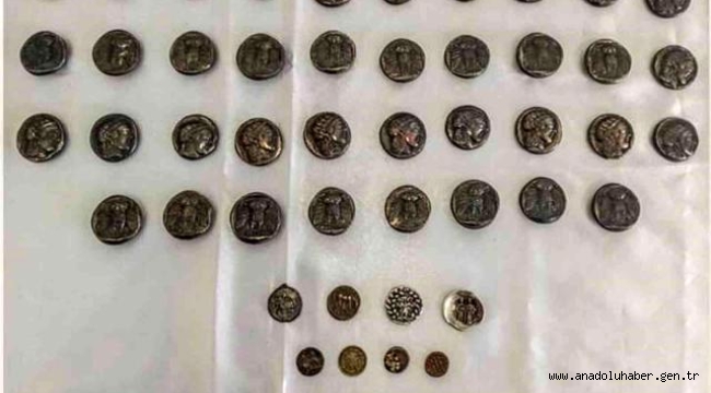Antik Yunan dönemine ait 50 adet sikke ele geçirildi