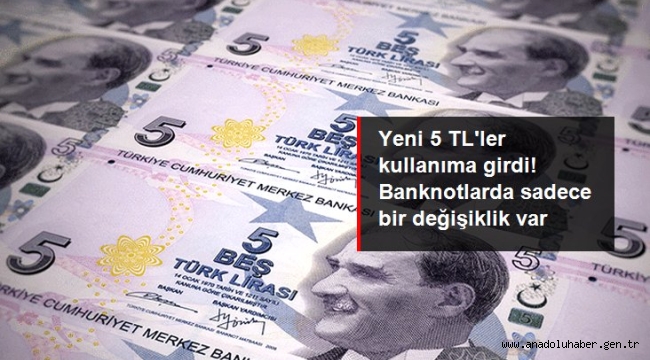 Yeni 5 TL'ler kullanıma girdi