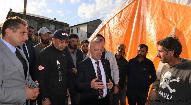 Vali Öner, depremden etkilenen köylerde ziyaret ve incelemelerini sürdürüyor