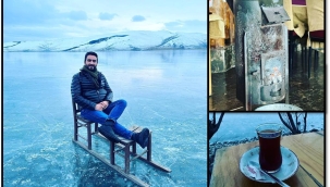 Buz üzerinde kızak keyfi