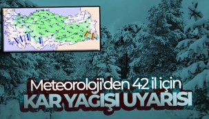42 İL İÇİN KAR YAĞIŞI UYARISI