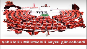 Şehirlerin milletvekili sayısı güncellendi.