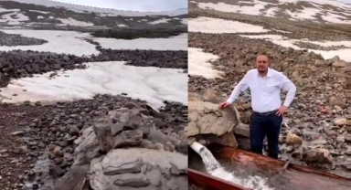 Ağustos sıcağında bile erimeyen Kar!
