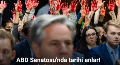 ABD Senatosu’nda savaş karşıtlarından protesto