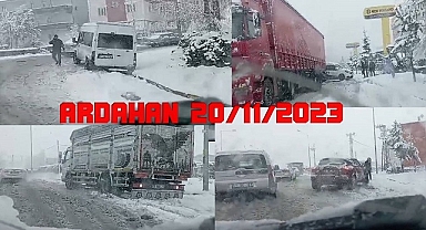 Ardahan kent merkezine mevsimin ilk karı düştü