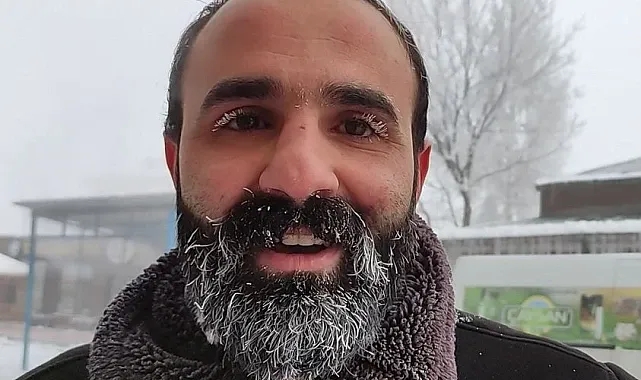 Soğuktan kirpik ve kaşları dondu!
