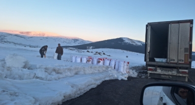 Tırlarla ‘kar’ taşıdılar