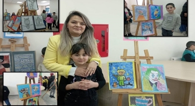 3-D sınıfı öğrencilerinden resim sergisi