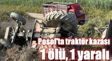 Posof'ta traktör kazası: 1 ölü, 1 yaralı