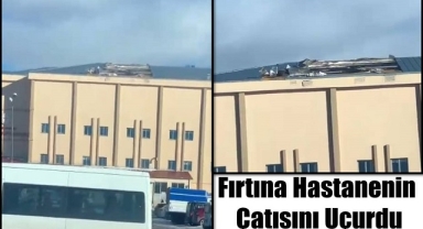 Ardahan'da Fırtına Hastanenin Çatısını Uçurdu