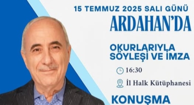 Prof. Dr. Nurullah Genç 15 Temmuz’da Ardahan’da Okurlarıyla Buluşacak