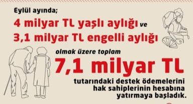 Eylül Ayı Yaşlı ve Engelli Aylıkları Hesaplara Yatırıldı