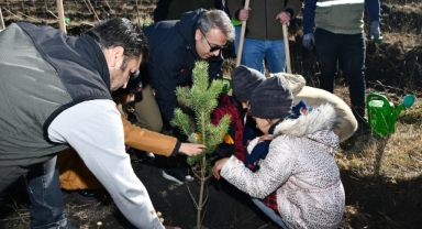 Vali Çiçek, Öğrencilerle Birlikte Fidan Dikti