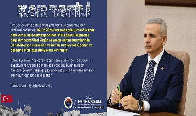 Ardahan'da Kar Tatili: Vali Çiçekli Öğrencilerin Talebini Kırmadı