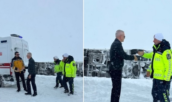 Vali Çiçekli Kaza Yerinde İnceleme Yaptı