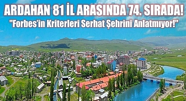 ARDAHAN 81 İL ARASINDA 74. SIRADA!